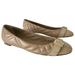 Burberry Shoes | Burberry Avonwick Beige Nude Quilted Leather Gold Logo Buckle Flats 38.5 8.5 | Color: Cream/Tan | Size: 38.5eu