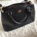Coach Bags | Mini Lillie Carryall Black Leather Coach Handbag With Crossbody Strap | Color: Black/Purple | Size: Os