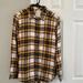 American Eagle Outfitters Tops | American Eagle , Long Sleeve, Light Weight Flannel, Yellow Plaid | Color: Black/Yellow | Size: M