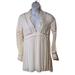 Free People Dresses | Free People Cream Lace Chiffon Long Sleeves Boho Party Dress Size 12 Like New | Color: Cream/White | Size: 12