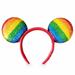 Disney Accessories | Disney Mickey Mouse Rainbow Collection Glitter Ear Headband | Color: Red | Size: 8.5” H X 10.5'' W