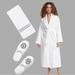 Victoria's Secret Intimates & Sleepwear | New ( M/L) Vs Long Waffle Robe, Slippers + Hair Wrap Towel | Color: White | Size: Robe M/L & Slipper L 9/10