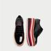 Zara Shoes | Black Red Burgundy Pink Stripe Lace Up Wingtip Oxford Brogue Heel Platform Nwt 6 | Color: Black/Red | Size: 6