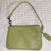 Coach Bags | Authentic Coach Coated Leather Zip Top Wallet /Wristlet | Color: Green | Size: Os