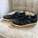 Adidas Shoes | Adidas Gazelle Black Suede And Gold Gazelle Sneakers, Size 7 | Color: Black/Gold | Size: 7