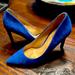 Nine West Shoes | Blue Suede Heels. | Color: Blue | Size: 8.5