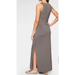 Athleta Dresses | Athleta Cut Out Abyss Maxi Dress M Tall Gray Sleeveless Side Slits Stretch Euc! | Color: Gray | Size: M