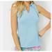 Lilly Pulitzer Tops | Lilly Pulitzer Luxletic Upf 50+ Martina Ruffled Blue V-Neck Polo Top Nwt Large | Color: Blue | Size: L