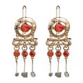 Zara Jewelry | 2/$35 Long Orange Gold Labradorite Earrings D32 | Color: Gold/Orange | Size: Os