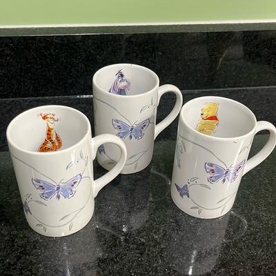 Disney Dining | Disney China Pooh And Friends Dinnerware Set Of Three Mugs - Pooh Tigger Eeyore | Color: White | Size: Os