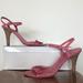 Coach Shoes | Coach A3472 Pink Joelle Kid Leather Strappy Heels With Bow Detail (Size 7.5) | Color: Pink | Size: 7.5