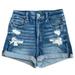 American Eagle Outfitters Shorts | American Eagle Curvy Hi-Rise Shortie Distressed Denim Shorts | Color: Blue | Size: 4