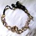 J. Crew Jewelry | Jcrew Lucite And Stone Charm Adjustable Ribbon Tie Necklace. Animal Inspired | Color: Black/Gold | Size: Os