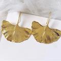 Zara Jewelry | Lotus Leaf Dangle Earrings | Color: Gold/Pink/Tan | Size: Os