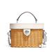Coach Bags | Coach Kay Crossbody Wicker Straw Chalk White Leather Vanity Case Purse Bag | Color: Brown/White | Size: Os
