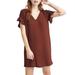 Madewell Dresses | Madewell Ruffle Sleeve Easy Mini Dress Tunic Burnt Orange Rust Sz Medium | Color: Orange/Red | Size: M