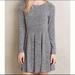 Anthropologie Dresses | Anthropologie Dolan Left Coast Gray Knit Long Sleeve Pleated Dress | Color: Gray | Size: M