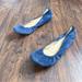 J. Crew Shoes | J Crew Cece Suede Ballet Flat Blue Authentic Navy Suede Round Toe 46198 | Color: Blue | Size: 9