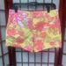Lilly Pulitzer Shorts | Lilly Pulitzer Womens Shorts Size 4 Green Pink Floral Resort Fit Bermuda (0679) | Color: Green/Pink | Size: 4