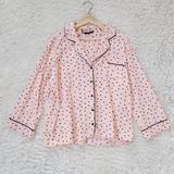 Kate Spade Intimates & Sleepwear | Kate Spade Pink Polka Dot Button Down Pajama Top | Color: Black/Pink | Size: Xl
