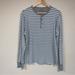 J. Crew Shirts | J Crew Surplus Rib Henley Shirt Men’s Large Preppy Gray Stripe Soft Long Sleeve | Color: Gray/White | Size: L