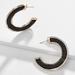 Anthropologie Jewelry | 2/$35 Anthropologie Embroidered Black Weave Gold Plated C Hoop Earrings | Color: Black | Size: Os