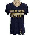 Adidas Tops | Adidas Climalite Notre Dame Football Short Sleeve V-Neck Navy Blue Heather Small | Color: Blue/Gold | Size: S