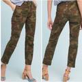 Anthropologie Pants & Jumpsuits | Anthropologie Pilcro The Wanderer Cargo Pants Green Camo Utility Denim Womens 26 | Color: Green | Size: 26