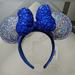 Disney Accessories | Disney Parks Confetti New Years 2020 With Blue Sequin Bow Ears Headband | Color: Blue/Silver | Size: Os