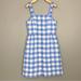 J. Crew Dresses | J. Crew Gingham Button-Front Dress Women’s Size 2 Plaid Linen Blend Picnic Blue | Color: Blue/White | Size: 2