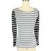 J. Crew Tops | 4/$25 J Crew Xxs Black Gray Colorblock Stripe Long Sleeve Mini Waffle Knit Top | Color: Black/Gray | Size: 2xs