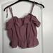American Eagle Outfitters Tops | American Eagle Outfitters Women Linen Peasant Boho Bandeau Crop Cami Top Medium | Color: Purple | Size: M