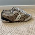 Coach Shoes | Coach Signature Baylee Sneakers Women’s Size 7 M Beige Suede | Color: Brown/Tan | Size: 7