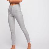 Free People Pants & Jumpsuits | Free People Size 28 Gray White High Rise Striped Ankle Skinny Pants Trousers | Color: Gray/White | Size: 28
