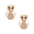 Kate Spade Jewelry | Kate Spade Star Bright Owl Stud Earrings | Color: Gold/White | Size: Os