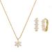 Kate Spade Jewelry | Kate Spade Gold Myosotis Crystal Clear Necklace Hoop Earrings Set | Color: Gold | Size: Os