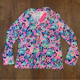 Lilly Pulitzer Intimates & Sleepwear | Lilly Pulitzer Pj Knit Long Sleeve Button-Up Top Oyster Bay Navy Seen And Herd | Color: Blue/Pink | Size: Xl
