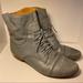 Anthropologie Shoes | Anthropologie Latigo Fifi Lace Up Zippered Back Victorian Ankle Boots Grey Blue | Color: Blue/Gray | Size: 7.5