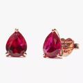 Kate Spade Jewelry | Kate Spade New York Brilliant Statement Earring Studs Ruby Rose Gold Pear Nwt | Color: Red | Size: Os