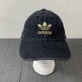 Adidas Accessories | Adidas Originals Baseball Hat Womens Osfw Black Denim Gold Embroidered Trefoil | Color: Black/Gold | Size: Os