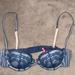 Pink Victoria's Secret Intimates & Sleepwear | Like New Vs Pink Balconet Bra In Blue Lace And Stripes | Color: Blue/White | Size: 34b