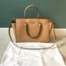 Michael Kors Bags | Michael Kors Selma Satchel Satchel Tote Handbag Shoulder Bag Purse Leather Gold | Color: Brown/Gold | Size: Os