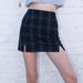 Brandy Melville Skirts | Brandy Melville Blue And Green Plaid Double Front Slit Mini Skirt Sz Xs - S | Color: Blue/Green | Size: S