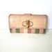 Gucci Bags | Gucci Bamboo Envelope Card Check Wallet Leather Canvas Clutch Bifold Large Pink | Color: Pink | Size: Os