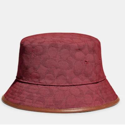 Coach Accessories | Coach Signature Jacquard Bucket Hat In Color: Crimson | Color: Red | Size: Os