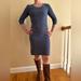 Athleta Dresses | Blue Gray 3/4 Sleeved Fitted Sweater Dress, No Rips Or Stains, Like New | Color: Blue | Size: Xs