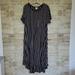 Lularoe Dresses | Lularoe Carly Dress Large - Pale Lilac, Peach & Mint Stripes On Black | Color: Black/Purple | Size: L