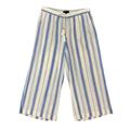 J. Crew Pants & Jumpsuits | J Crew Trouser Pant Women S Small White Stripe Cotton Wide Leg Tassel Drawstring | Color: White | Size: S