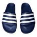 Adidas Shoes | Adidas Mens Slip-On Sandal, Navy Blue W/White Stripes, Sz. 13b | Color: Blue/White | Size: 13