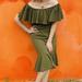 Lularoe Dresses | Army/Olive Green Lularoe Cici Dress | Color: Green | Size: M